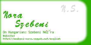 nora szebeni business card